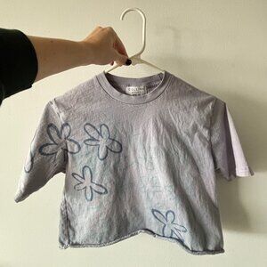 Collina Strada cropped floral tee (size small)